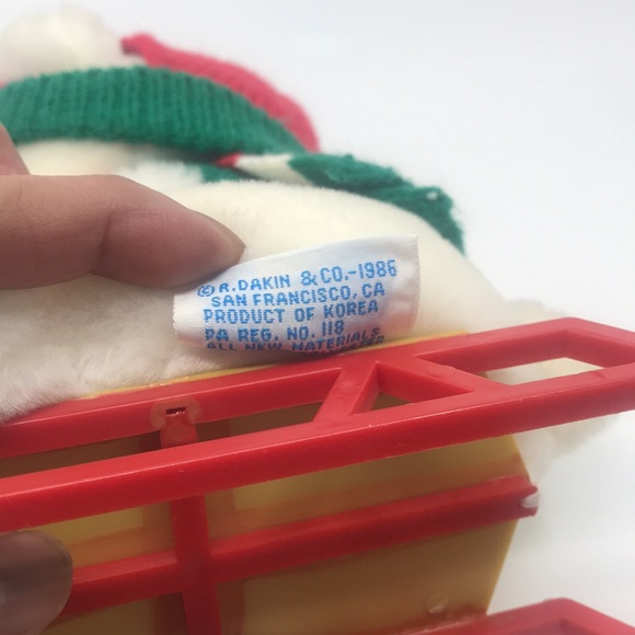 Vintage Dakin Stuff Bear on a Sleigh 1988 Plush Bear - Picture 5 of 7